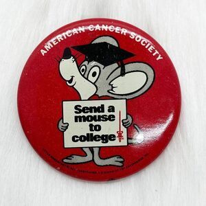 🔮‎ 5/$25 Vintage American Cancer Society Send A Mouse To College Pin
